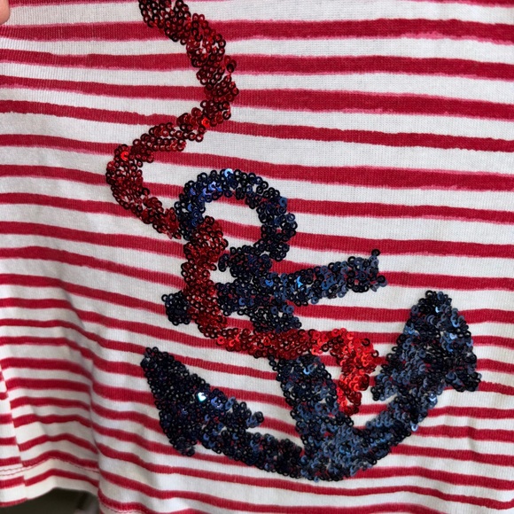 Kim Rogers Red and White Striped Top - Picture 3 of 10